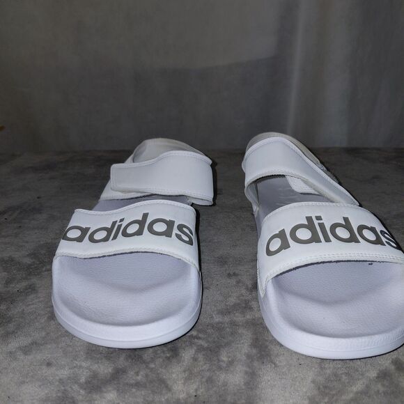 Adidas Adilette Strappy Sandal Womens Size 10 White Champagne Adjustable Slide - Picture 3 of 14